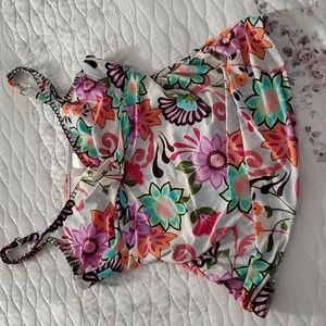 Anne cole Women's tankini top floral 38D/36DD